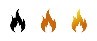 Fire, flames icon in flat style. Bonfire, burn concept