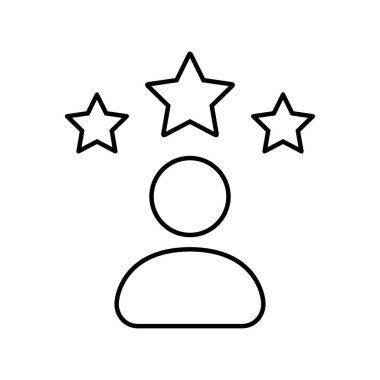 Satır biçiminde 3 yıldızlı basit avatar simgesi