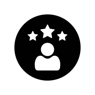 Siyah çemberde 3 yıldızlı basit bir avatar simgesi