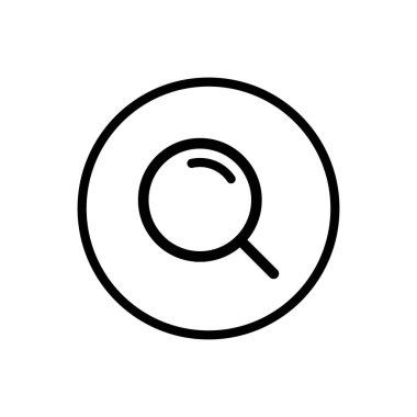 Basit büyüteç, daire çizgisinde büyüteç simgesi