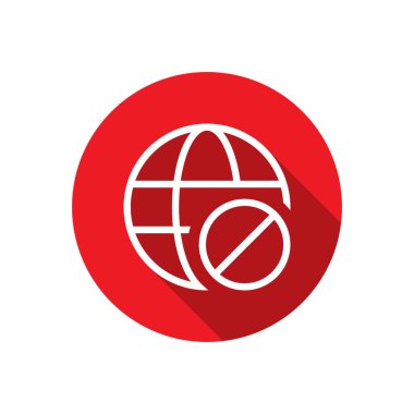 İnternet yok, uzun gölgeli çevrimdışı dünya simgesi