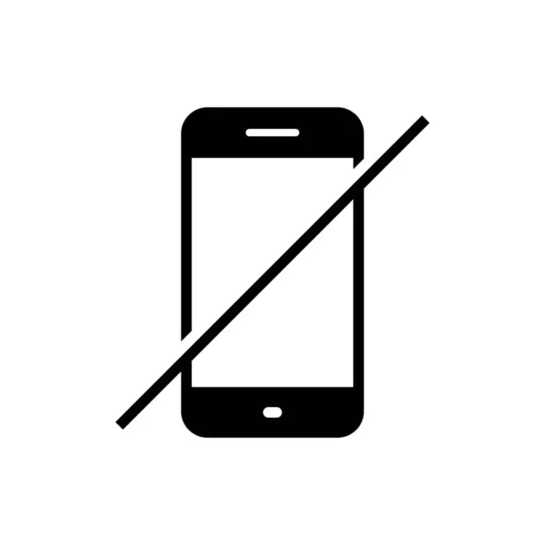 Stock vector No cellphone sign icon. Mobile phone crossed out symbol