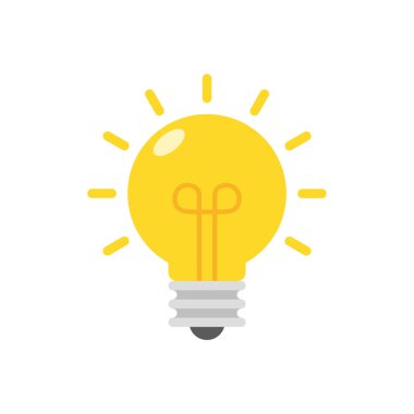 Ampul, lamba simgesi düz. İç görü simgesi