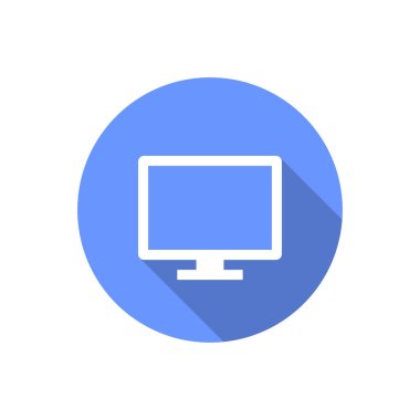 Uzun gölgeli bilgisayar simgesini izle. Pc masaüstü ekran simgesi