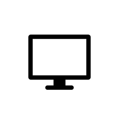 Beyaz arkaplanda bilgisayar simgesi izole edildi. Pc masaüstü ekran simgesi