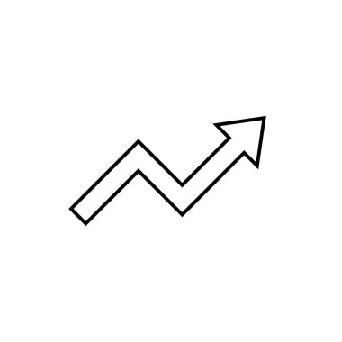 Zigzag ok çizgisi simgesi genel stilde. Piyasa yükseltme işareti