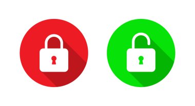 Simgeyi uzun gölgeli kilitle ve aç. Asma kilit kavramı