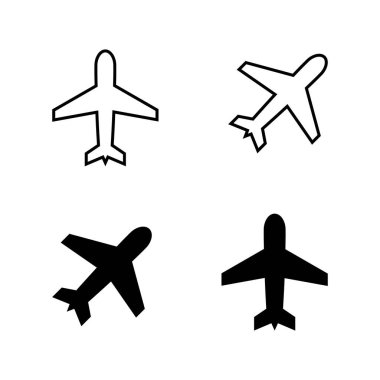Uçak, uçak ikonu genel tarzda ayarlandı. Uçuş taşıma simgesi