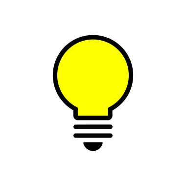 Ampul simgesi beyaz arkaplanda izole edildi. Lamba işareti sembolü