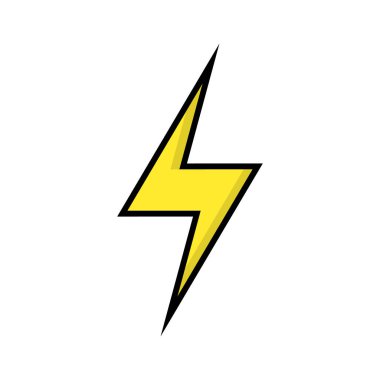 Energy, lightning icon in flat style. Power, electric sign symbol