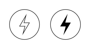 Enerji ve şimşek simgesi daire çizgisinde