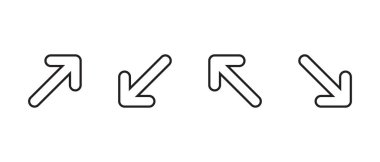 Yukarı doğru, aşağı doğru sola doğru, yukarı doğru sola doğru, ve aşağı doğru sağ çizgi biçiminde simge