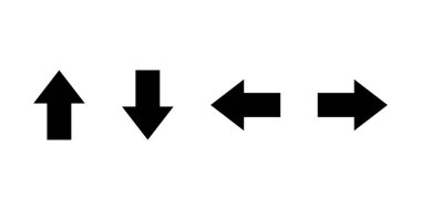 Genel stilde yukarı, aşağı, sol ve sağ ok simgesi