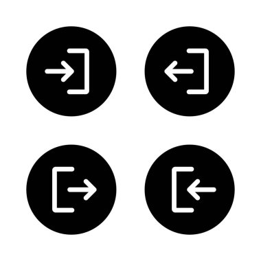 Siyah çemberin giriş ve çıkış simgesi. İmzala ve tabela sembolünü imzala