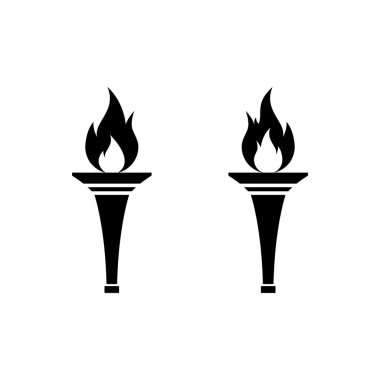 Meşale ikonunu ateşle. Spor meşalesi işaret sembolü