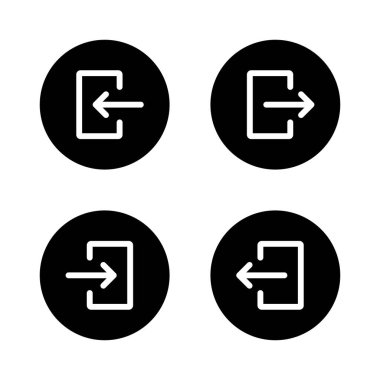 Siyah çemberin giriş ve çıkış simgesi. Giriş ve çıkış işareti sembolü