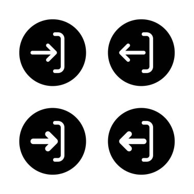 Siyah dairenin kapı simgesini gir ve çık. Giriş ve çıkış işareti sembolü