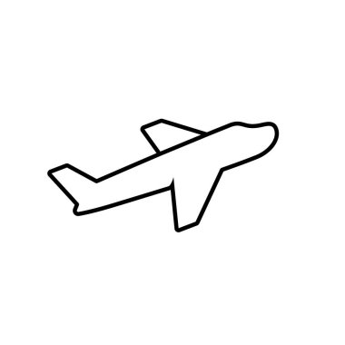 Ana hatlı uçak ikonu. Uçak çizgisi işareti. Uçuş konsepti