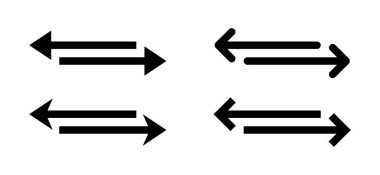 Aktarım, takas simgesi seti. Değiş tokuş, çift ok işareti sembolü