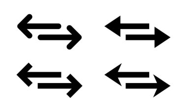 Aktarım, takas ok simgesi ayarlandı. Değiş tokuş, çift ok işareti sembolü