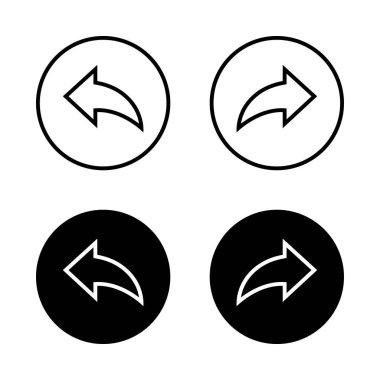 Siyah daire üzerinde sol ve sağ ok simgesini çizin. Geri ve ileri işaret simgesi