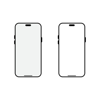 Akıllı telefon aygıtı siyah model şablonu. Reklam kampanyaları ve uygulama önizlemeleri için telefon