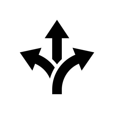 Üç yönlü ok işareti simgesi. Üçlü ok işareti sembolü