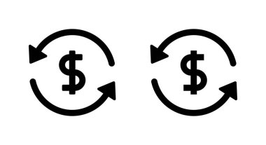 Dolar döviz kuru simgesi beyaz arkaplanda izole edildi. Para dönüştürme işareti sembolü