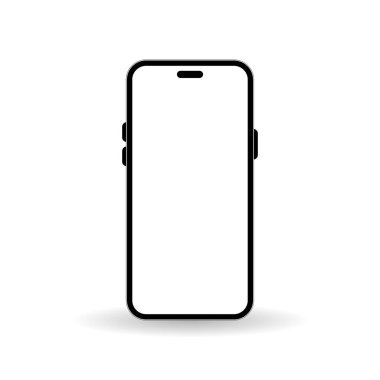 Akıllı telefon modelleme şablonunu arıyorum. Boş ekran simgesine sahip telefon çerçevesi