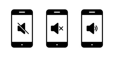 Telefon ekranı simgesinde ses hoparlörü yok. Cep telefonu göstergesi sembolündeki sesi ve sesi kapat