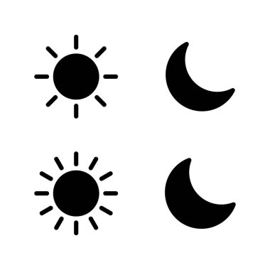 Güneş ve ay ikonu ayarlandı. Gece gündüz hava tahmini işareti
