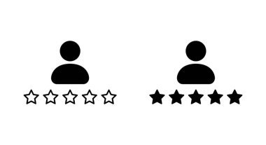 Derecelendirme kişisi simgesi. Üç yıldızlı işaret sembollü Avatar