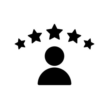 Beş yıldız ikonlu kişi değerlendirmesi. İşçi itibarı işaret sembolü