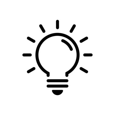 Ampul çizgisi, iç görü simgesi. Elektrik lambası, fikir işareti sembolü.