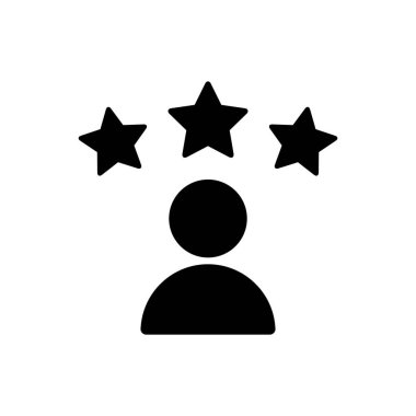 Üç yıldız ikonlu kişi değerlendirmesi. İşçi itibarı işaret sembolü