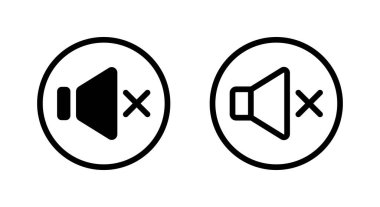 Ses hoparlörü simgesi daire çizgisinde. Ses hacmi simgesi kapalı