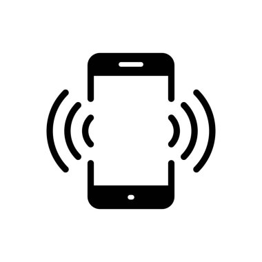 Titreşimli cep telefonu simgesi. Cep telefonu titreşim işareti. Akıllı telefon titreşim sembolü