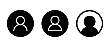 Siyah daire üzerine oturtulmuş avatar ana hatları simgesi girin. Öntanımlı profil işareti. Kullanıcı hesap simgesi