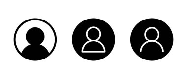 Siyah daire üzerine oturtulmuş avatar ana hatları simgesi girin. Öntanımlı profil işareti sembolü