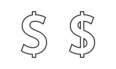 Dolar, para taslak ikonu. USD para birimi işareti sembolü