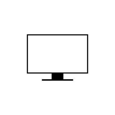 Çerçevesiz bilgisayar monitörü simgesi. Pc ekran, işaret sembolünü göster