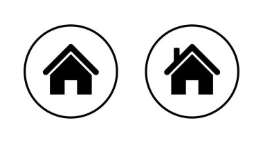 Ev, ana sayfa simgesi daire çizgisi üzerinde. Adres, ev işareti sembolü