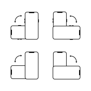 iphone akıllı telefon simgesi setini döndür. Cep telefonu dönüş işareti sembolü