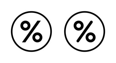 Yüzde, daire çizgisi üzerinde indirim simgesi. Tanıtım yüzdesi işareti sembolü