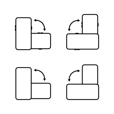 Akıllı telefon simgesini otomatik döndür. Telefon döndürme işareti sembolü