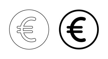 Avrupa para birimi simgesi daire çizgisi üzerinde. Avrupa para birimi simgesi