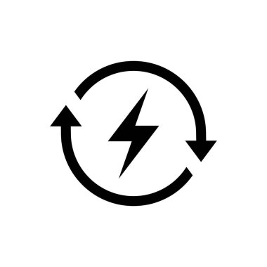 Yenilenebilir enerji ikonu. Sürdürülebilir güç işareti sembolü. Yeşil çevre kavramı