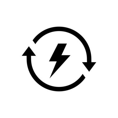 Sürdürülebilir enerji ikonu. Yenilenebilir güç işareti. Yeşil çevre sembolü