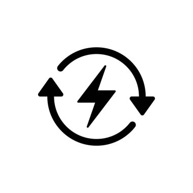 Yenilenebilir enerji, sürdürülebilir güç simgesi. Yeşil ortam işareti sembolü