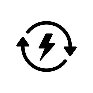 Sürdürülebilir enerji ikonu, yenilenebilir güç ikonu. Yeşil ortam işareti sembolü